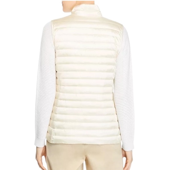 Lafayette 148 Scout Ivory Quilted Down Zip Front Puffer Vest Jacket - S - Picture 2 of 13